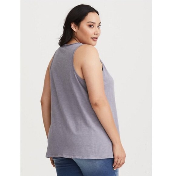 Torrid Premium Grey Scoop Neck Tank Top Tee Sz 0X - Picture 2 of 7